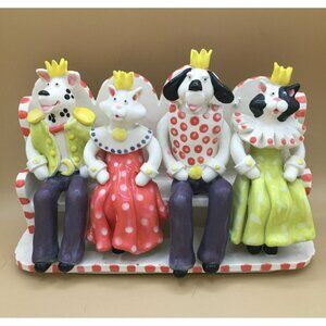 Reigning Cats & Dogs Sexton Sculpture - Unique Ceramic Figurine